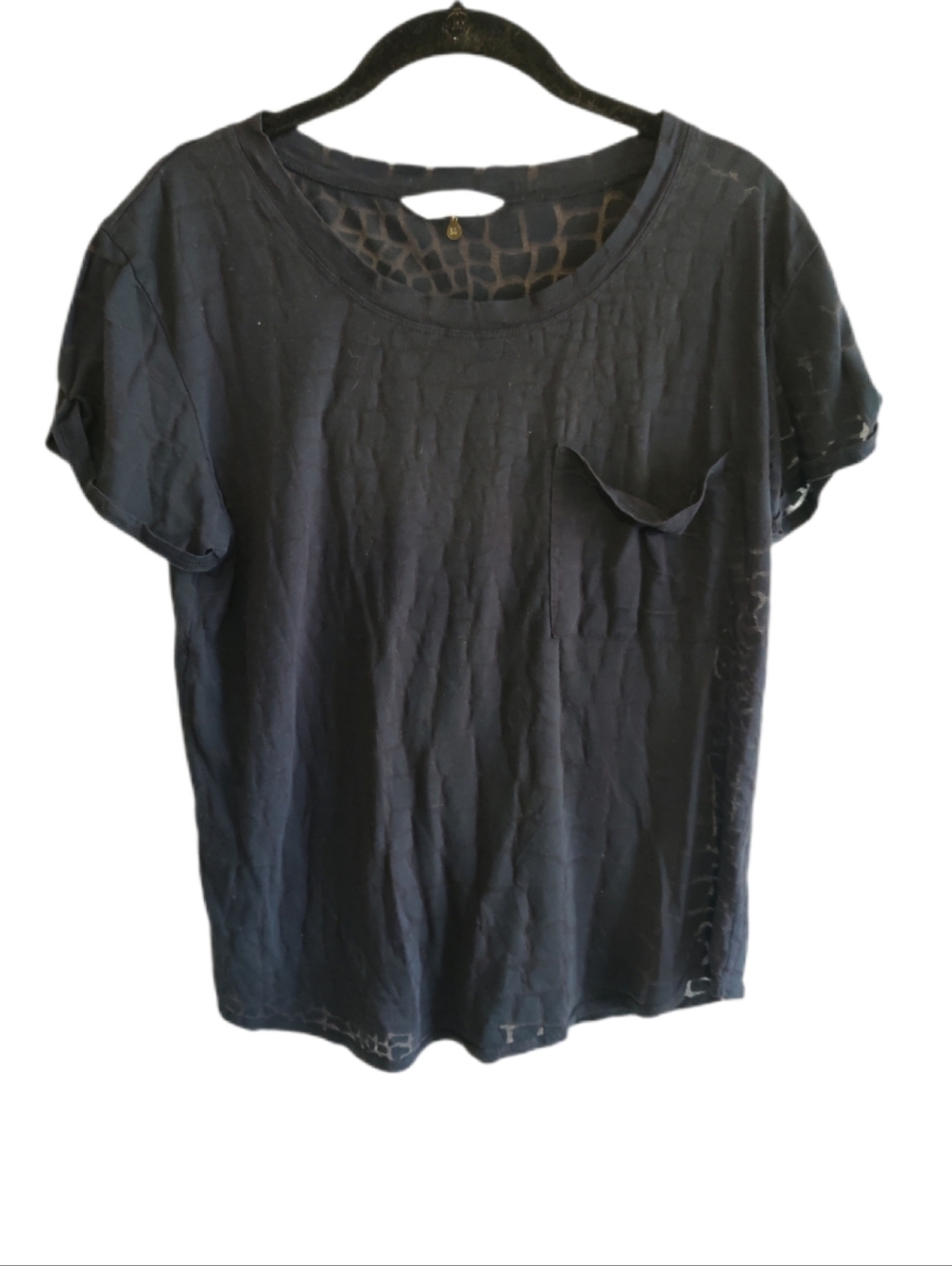 Rebecca Taylor Sheer Checker Design Navy